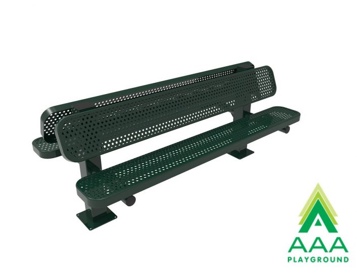 AAA Playground Honeycomb Steel Double Bench with Square Posts