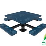 AAA Playground Expanded Metal Single Post Square Table