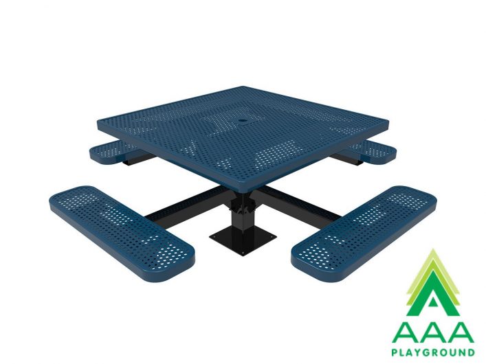 AAA Playground Expanded Metal Single Post Square Table