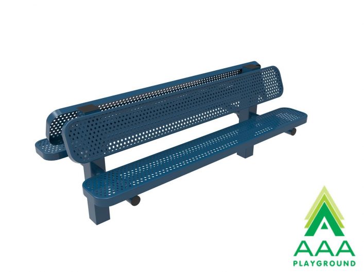 AAA Playground Honeycomb Steel Double Bench with Square Posts