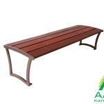 Wood Slatted Bench without Back