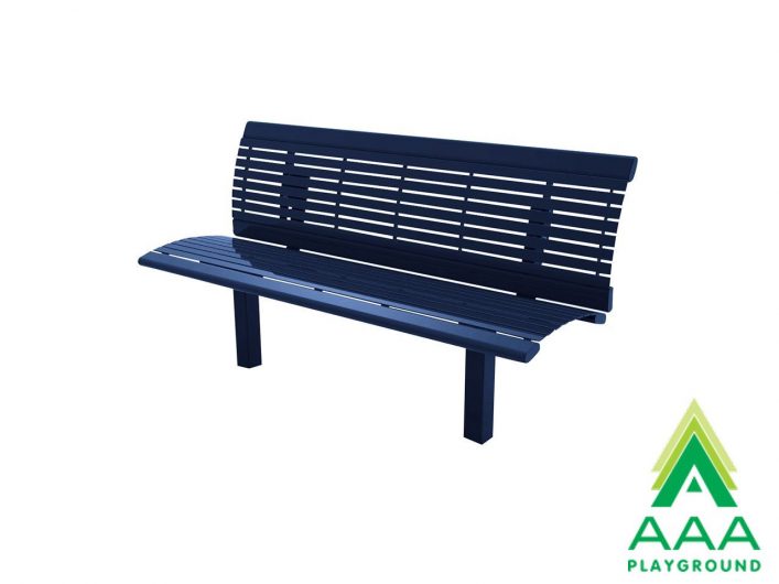 Arches Steel Slatted Bench with Back