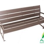 Bryce Steel Slatted Bench with Back