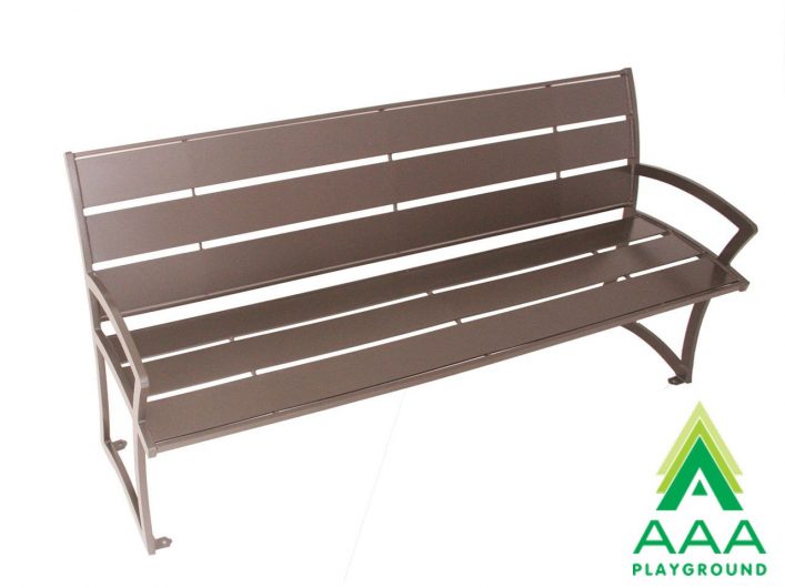 Bryce Steel Slatted Bench with Back