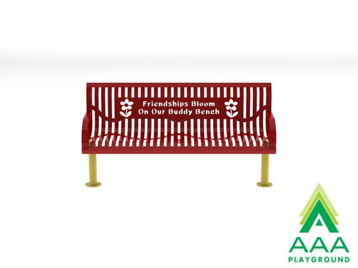 6 foot long Buddy Bloom Buddy Bench with Classic Wingline Style with Back