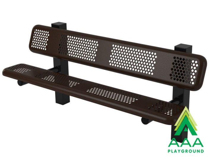 Perforated Style Square Frame Park Bench