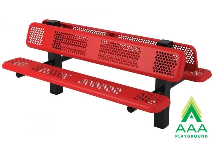 Perforated Style Square Frame Park Bench