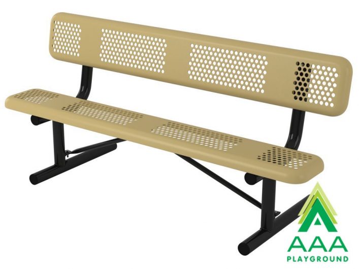 Perforated Style Park Bench With Back