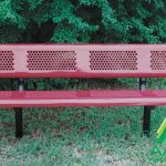 Perforated Style Park Bench With Back