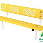 Perforated Style Park Bench With Back