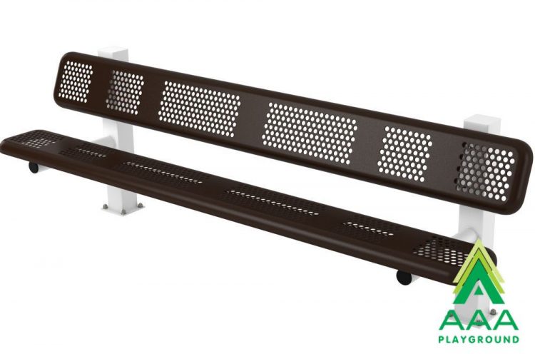 Perforated Style Square Frame Park Bench