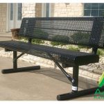 AAA Playground Honeycomb Steel Rolled Edge Bench with Back