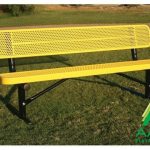 AAA Playground Honeycomb Steel Park Bench with Back