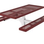 Regal Rectangular Single Pedestal Frame Picnic Table with Attached Seating