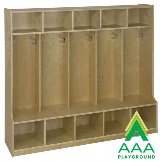 AAA Playground 5 Section Coat Lockers with Bench