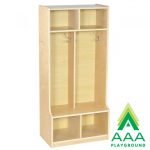 AAA Playground 2-Section Birch Straight Coat Locker with Bench