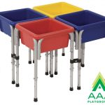 AAA Playground Four Station Square Sand & Water Table with Lids