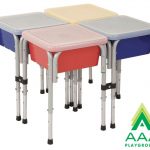 AAA Playground Four Station Square Sand & Water Table with Lids